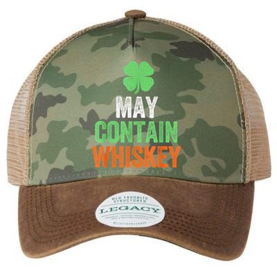 May Contain Whiskey Funny St Patricks Day Legacy Tie Dye Trucker Hat