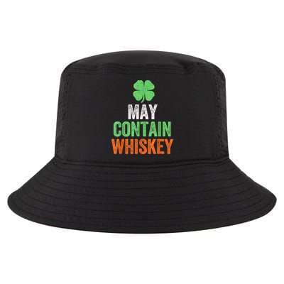 May Contain Whiskey Funny St Patricks Day Cool Comfort Performance Bucket Hat
