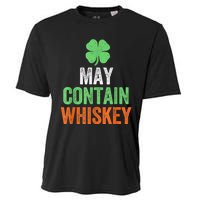 May Contain Whiskey Funny St Patricks Day Cooling Performance Crew T-Shirt