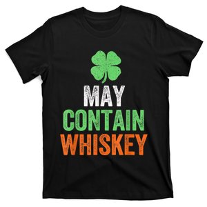 May Contain Whiskey Funny St Patricks Day T-Shirt