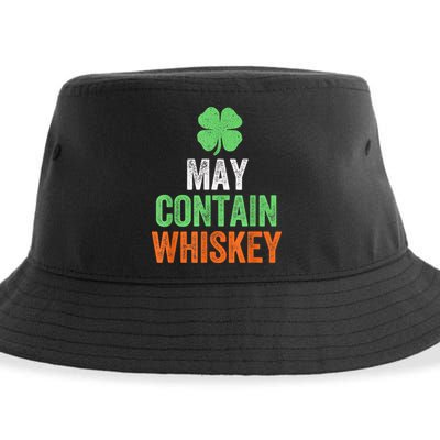 May Contain Whiskey Funny St Patricks Day Sustainable Bucket Hat