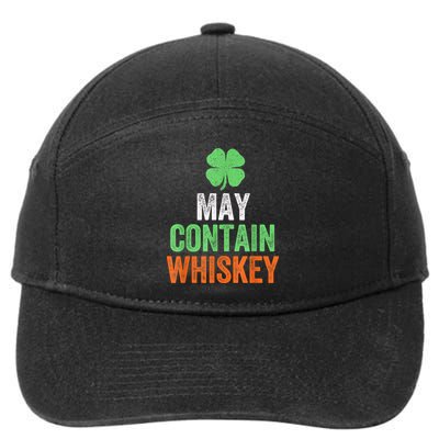 May Contain Whiskey Funny St Patricks Day 7-Panel Snapback Hat