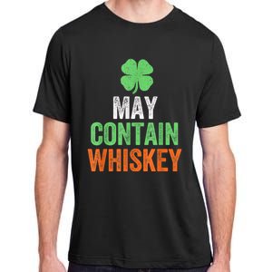 May Contain Whiskey Funny St Patricks Day Adult ChromaSoft Performance T-Shirt