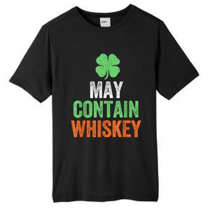 May Contain Whiskey Funny St Patricks Day Tall Fusion ChromaSoft Performance T-Shirt