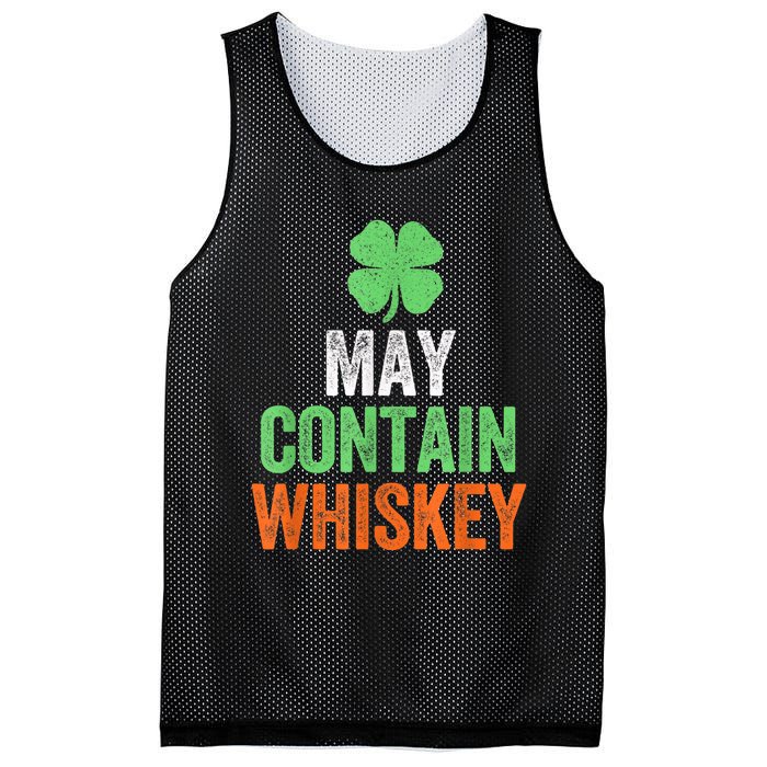 May Contain Whiskey Funny St Patricks Day Mesh Reversible Basketball Jersey Tank