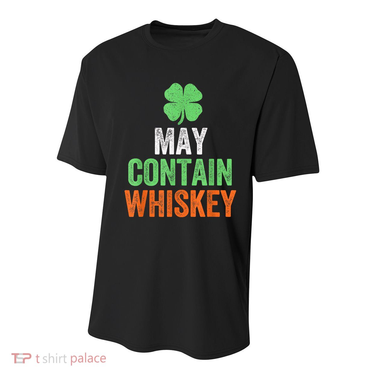 May Contain Whiskey Funny St Patricks Day Youth Performance Sprint T-Shirt