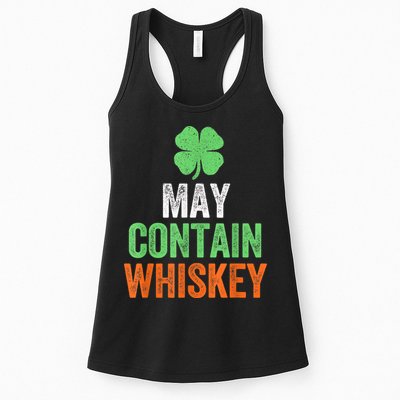 May Contain Whiskey Funny St Patricks Day Womens Tank Top