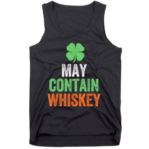 May Contain Whiskey Funny St Patricks Day Tank Top