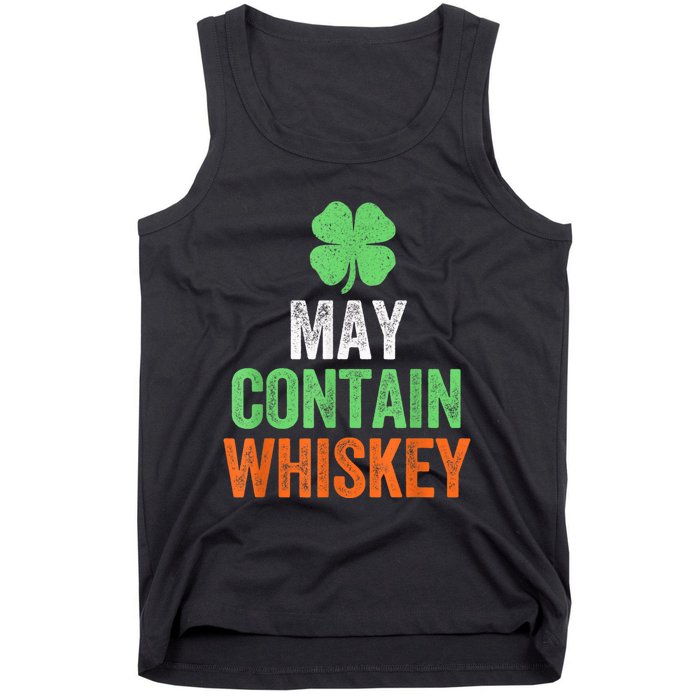 May Contain Whiskey Funny St Patricks Day Tank Top