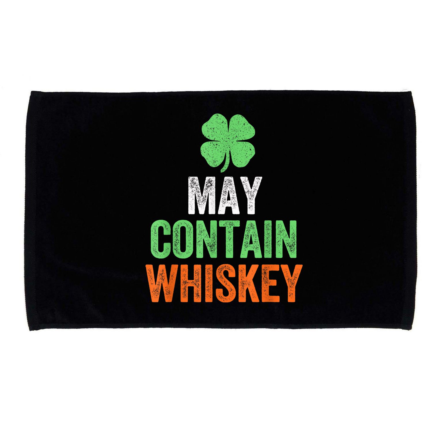 May Contain Whiskey Funny St Patricks Day Microfiber Hand Towel