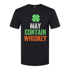 May Contain Whiskey Funny St Patricks Day Softstyle CVC T-Shirt