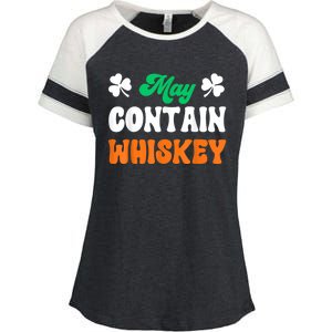 May Contain Whiskey Funny St Patricks Day Enza Ladies Jersey Colorblock Tee