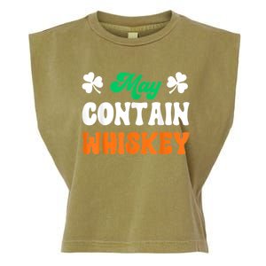 May Contain Whiskey Funny St Patricks Day Garment-Dyed Women's Muscle Tee