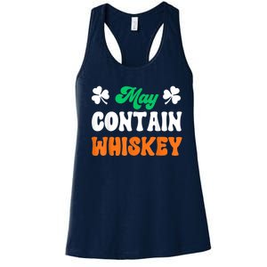 May Contain Whiskey Funny St Patricks Day Women's Racerback Tank