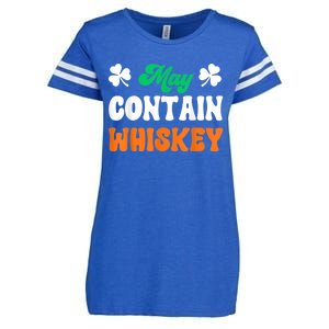 May Contain Whiskey Funny St Patricks Day Enza Ladies Jersey Football T-Shirt