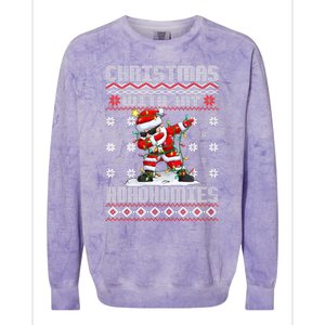 Merry Christmas With My Hohomies Funny Dabbing Santa Xmas Holiday Colorblast Crewneck Sweatshirt