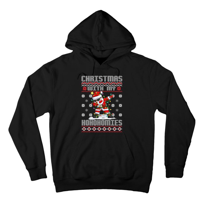 Merry Christmas With My Hohomies Funny Dabbing Santa Xmas Holiday Hoodie