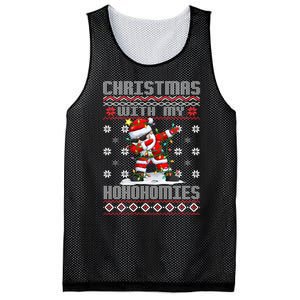 Merry Christmas With My Hohomies Funny Dabbing Santa Xmas Holiday Mesh Reversible Basketball Jersey Tank