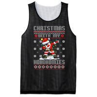 Merry Christmas With My Hohomies Funny Dabbing Santa Xmas Holiday Mesh Reversible Basketball Jersey Tank