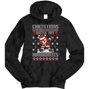 Merry Christmas With My Hohomies Funny Dabbing Santa Xmas Holiday Tie Dye Hoodie