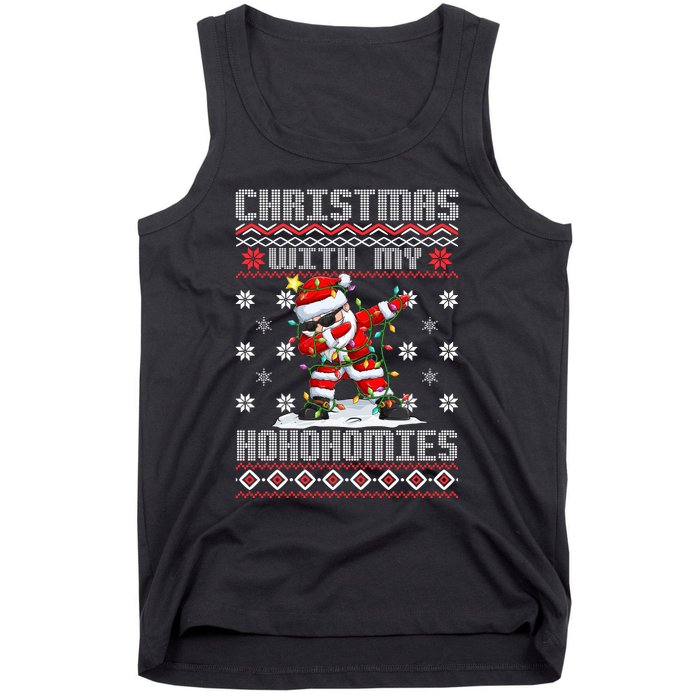 Merry Christmas With My Hohomies Funny Dabbing Santa Xmas Holiday Tank Top