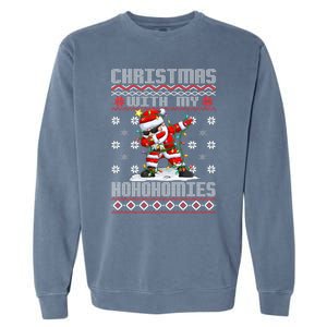 Merry Christmas With My Hohomies Funny Dabbing Santa Xmas Holiday Garment-Dyed Sweatshirt