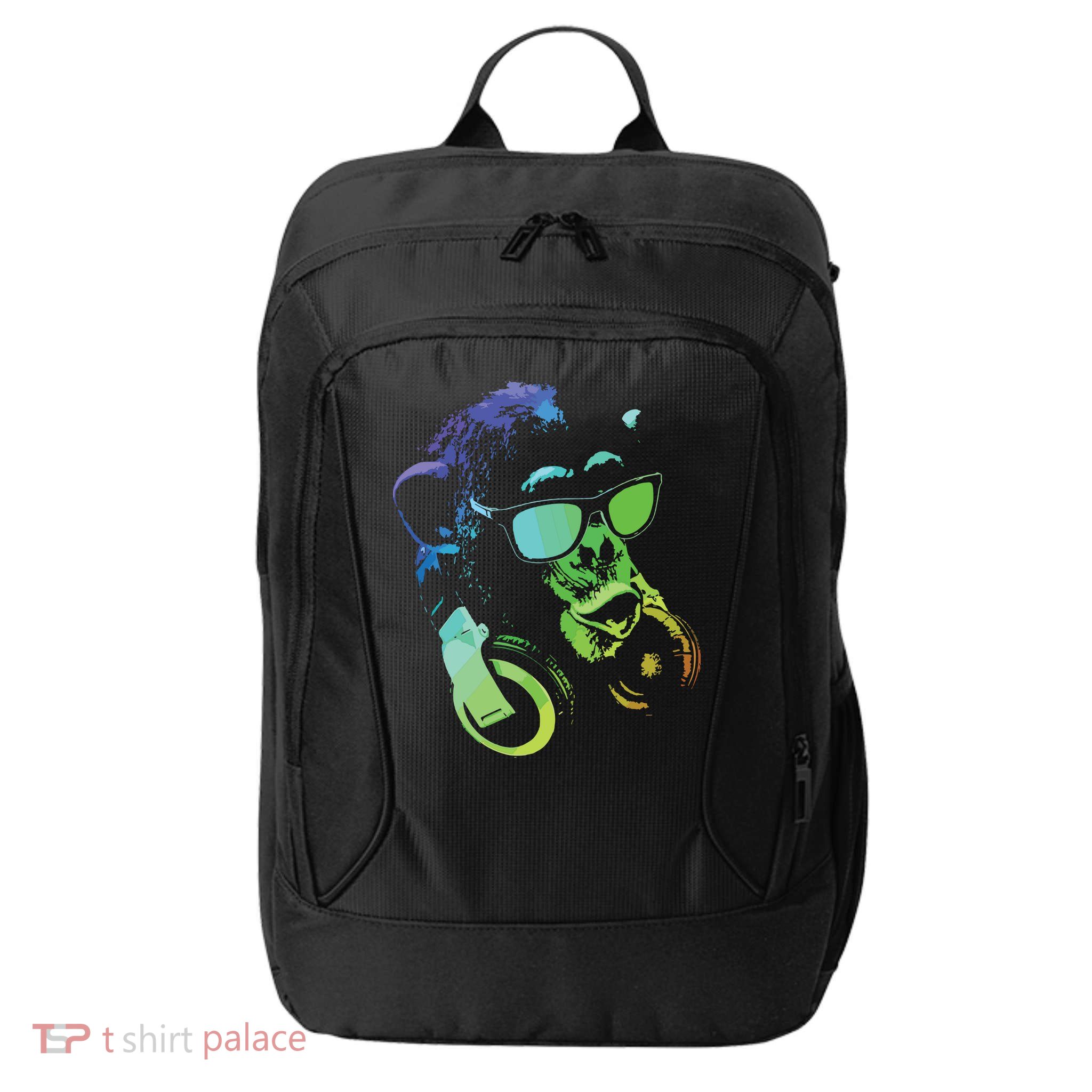 Monkey Chimp With Sunglasses And Headphones City Backpack