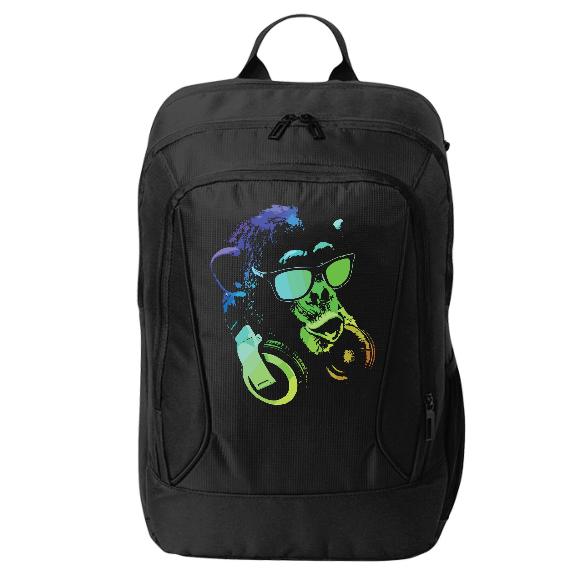 Monkey Chimp With Sunglasses And Headphones City Backpack