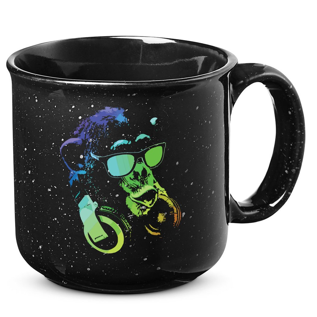 Monkey Chimp With Sunglasses And Headphones 15oz Campfire Ceramic Mug
