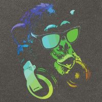 Monkey Chimp With Sunglasses And Headphones Cotton Canvas Backpack
