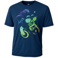 Monkey Chimp With Sunglasses And Headphones Cooling Performance Crew T-Shirt