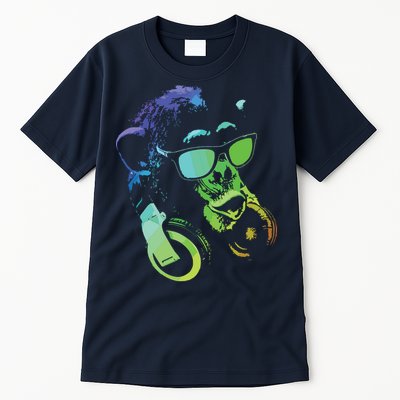 Monkey Chimp With Sunglasses And Headphones Tall T-Shirt