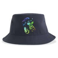 Monkey Chimp With Sunglasses And Headphones Sustainable Bucket Hat