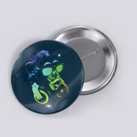 Monkey Chimp With Sunglasses And Headphones Button