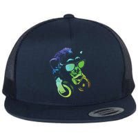 Monkey Chimp With Sunglasses And Headphones Flat Bill Trucker Hat