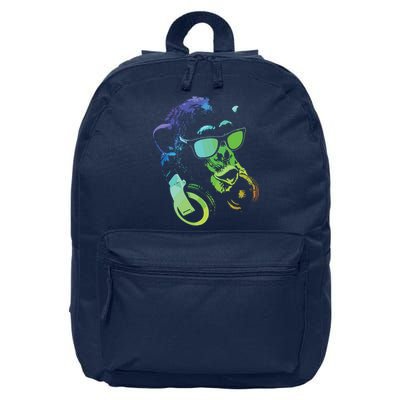 Monkey Chimp With Sunglasses And Headphones 16 in Basic Backpack