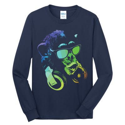 Monkey Chimp With Sunglasses And Headphones Tall Long Sleeve T-Shirt
