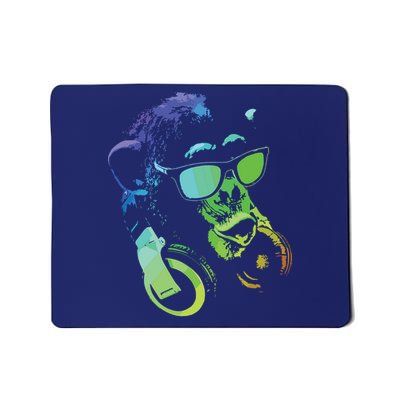 Monkey Chimp With Sunglasses And Headphones Mousepad
