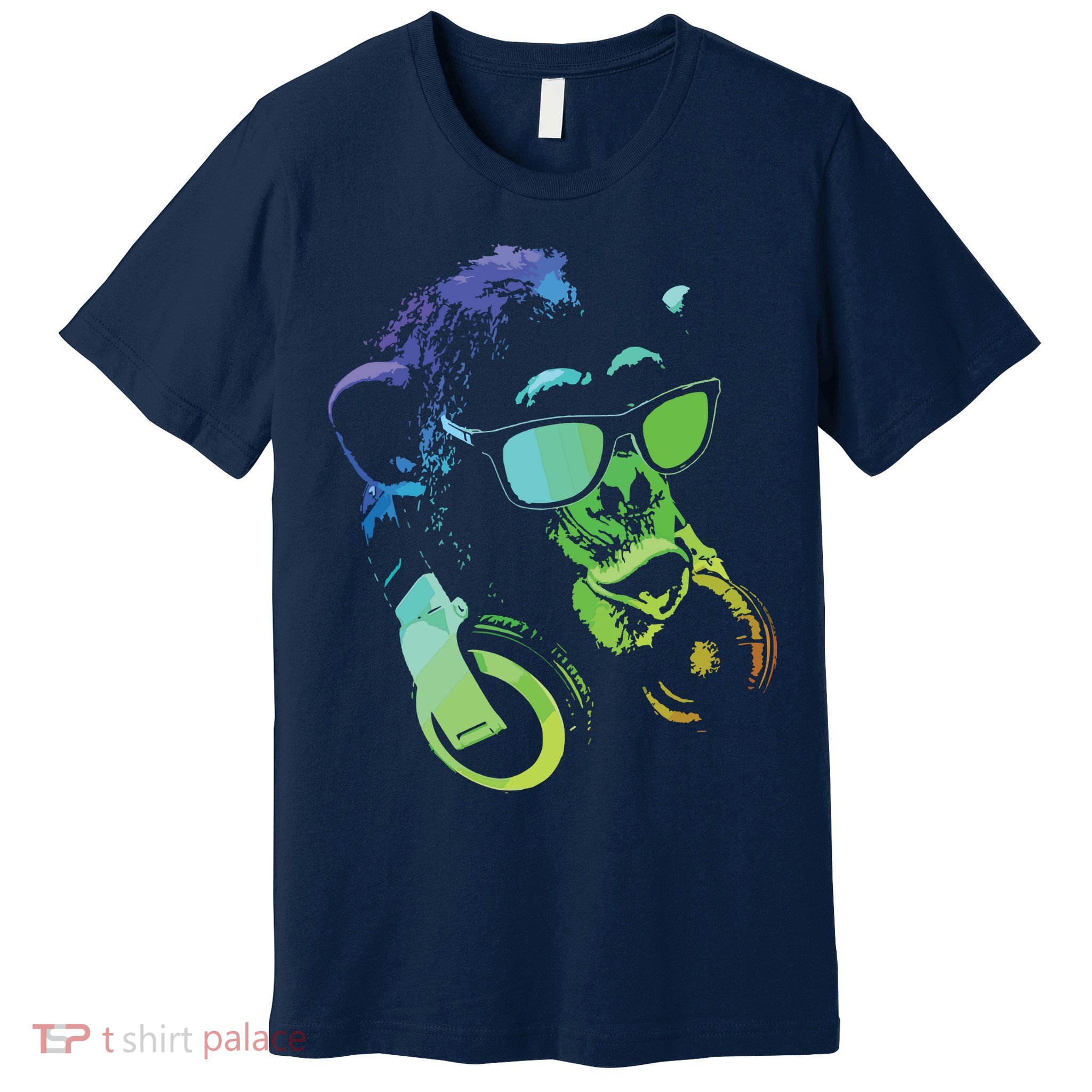 Monkey Chimp With Sunglasses And Headphones Premium T-Shirt