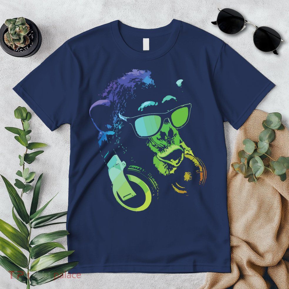 Monkey Chimp With Sunglasses And Headphones Premium T-Shirt