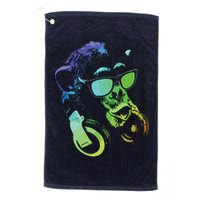 Monkey Chimp With Sunglasses And Headphones Golf Towel