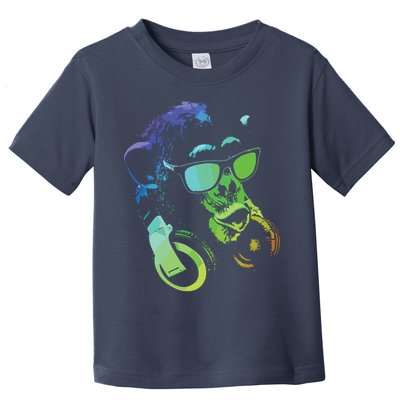 Monkey Chimp With Sunglasses And Headphones Toddler T-Shirt