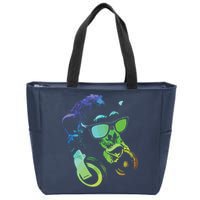 Monkey Chimp With Sunglasses And Headphones Zip Tote Bag