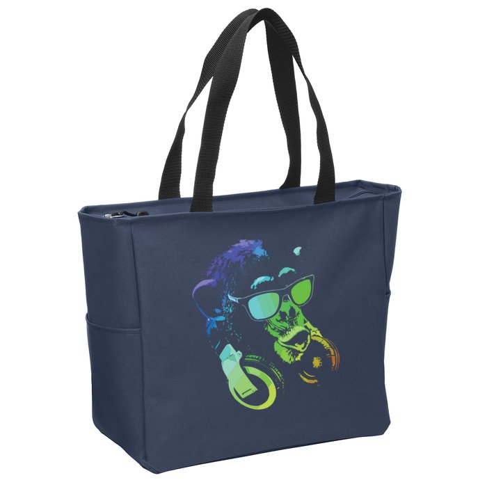 Monkey Chimp With Sunglasses And Headphones Zip Tote Bag