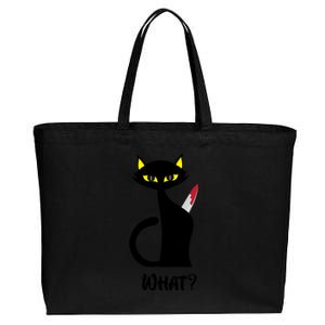 Murderous Cat With Knife Funny Black Cat What Gift Cotton Canvas Jumbo Tote