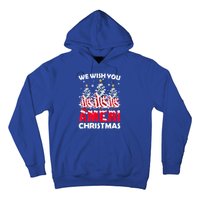 Merry Christmas We Wish You Ameri Xmas American Flag Trees Cute Gift Hoodie