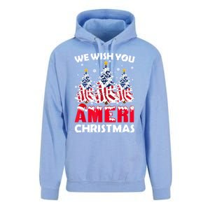 Merry Christmas We Wish You Ameri Xmas American Flag Trees Cute Gift Unisex Surf Hoodie