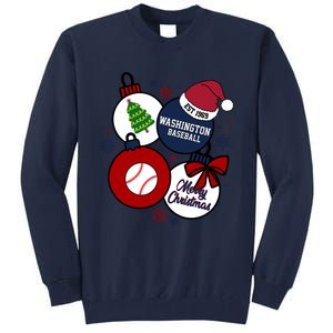 Merry Christmas Washington Baseball Est 1969 Tall Sweatshirt