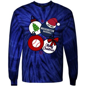 Merry Christmas Washington Baseball Est 1969 Tie-Dye Long Sleeve Shirt