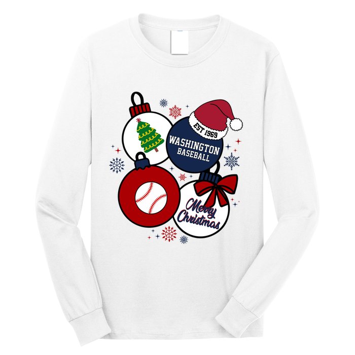 Merry Christmas Washington Baseball Est 1969 Long Sleeve Shirt